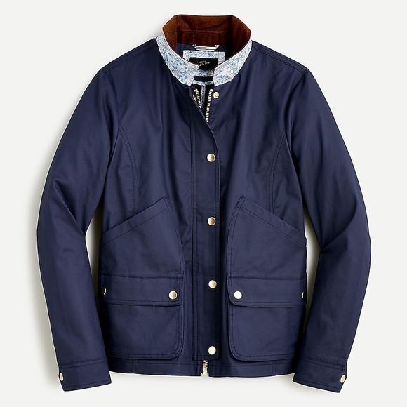 J. Crew Navy Blue Barn Jacket™ with Liberty® floral print - Picture 9 of 12